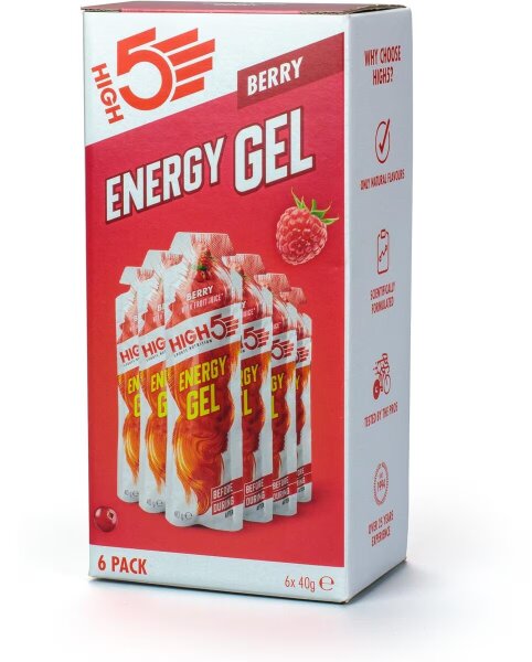 High5 Energy Gel 6er Pack Berry MHD 03-2025