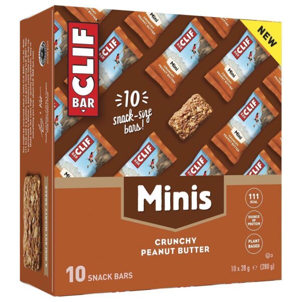 Clif Bar MINI Riegel 10er Box Knusprige Erdnussbutter (Crunchy Peanut Butter) MHD 03-2025