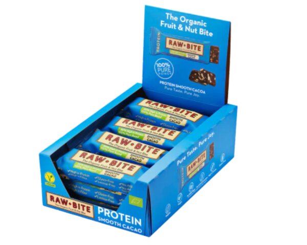 Raw Bite BIO PROTEIN Riegel Smooth Cacao 12er Box