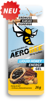 AEROBEE Energy Gel aus Honig LIQUID 5er Pack Erdnuss, Kakao & Guarana