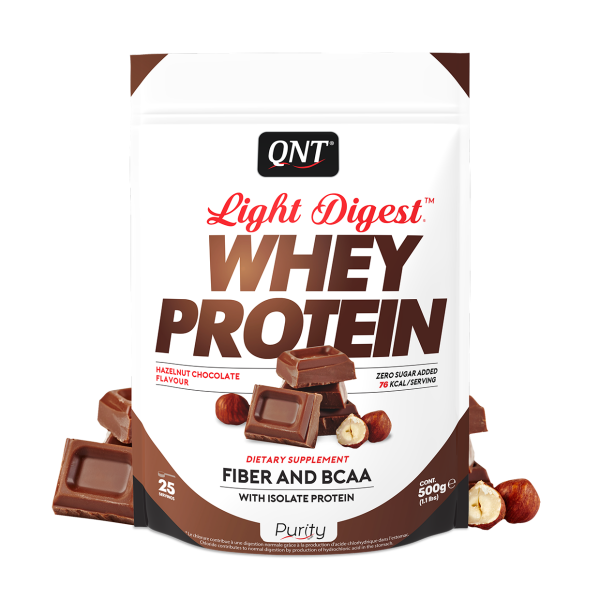 QNT Light Digest Wheyprotein - 500g Proteinpulver Hazelnut Chocolate