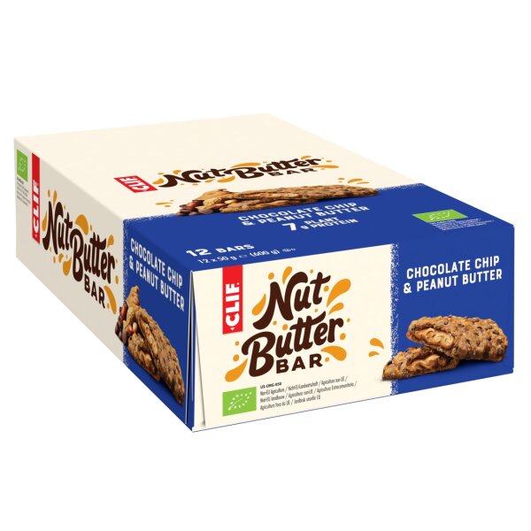 Clif Nut Butter Filled Riegel 12er Box Schokoladestückchen-Erdnussbutter (Chocolate Chip&Peanut Butter)