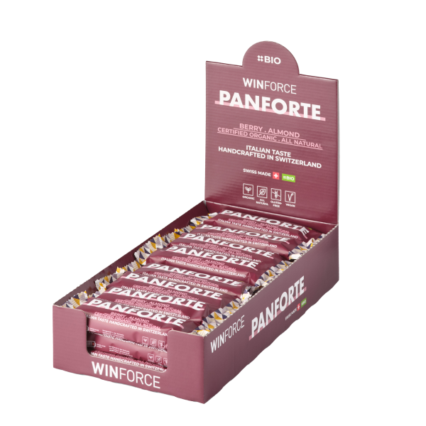 Winforce Panforte Bio Mandelriegel 24er Box Berry Almond