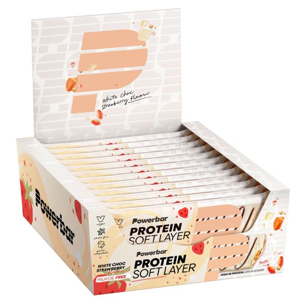 Powerbar Protein Soft Layer Riegel 12er Box White Choc Strawberry