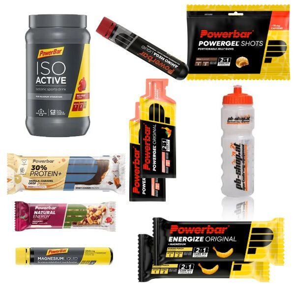 PowerBar XL Trainingspaket Lemon
 Mango Passion Fruit
 Cola mit Koffein
 Schokolade