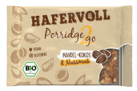 Hafervoll Porridge2go Veganer Bio Riegel Haselnuss