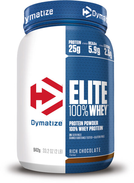 Dymatize Elite 100% Whey Protein 942g Dose Rich Chocolate