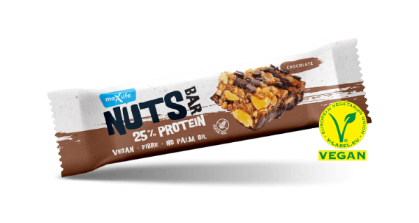 Maxsport Vegan Nuts 25% Protein Riegel Chocolate