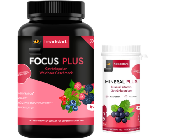 Headstart Focus Plus 1500g Pulver + Mineral Vitamin Pulver 300g Tropical Schwarze Johannisbeere