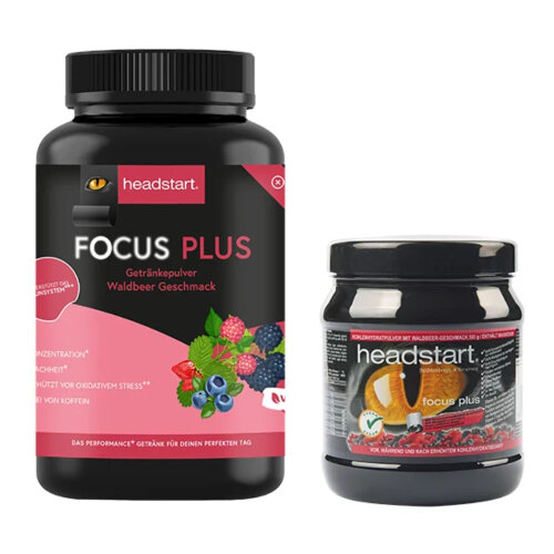 Headstart Focus Plus 1500g Pulverdose + 500g Dose Zitrone Tropical