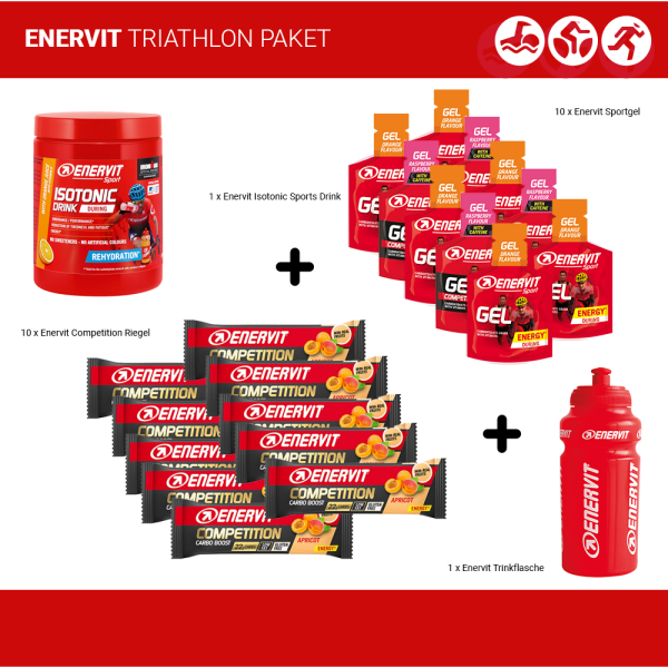 Enervit Triathlon Paket LARGE Himbeere + Koffein-Orange-Orange