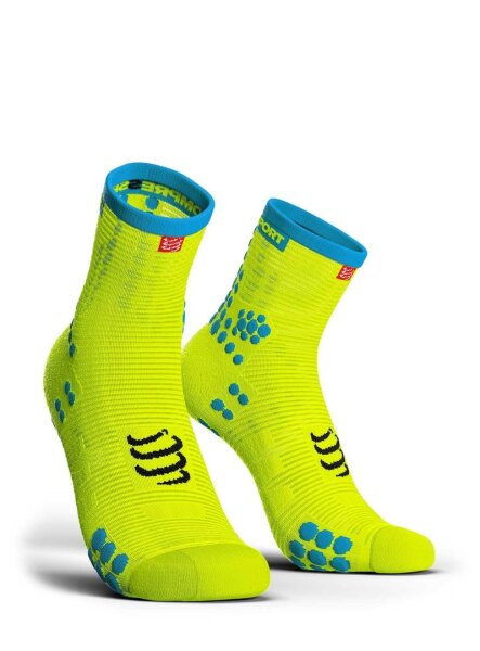 Compressport Pro Racing Socks V3 Running High neon gelb T2