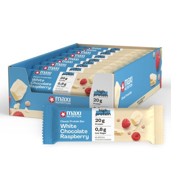 Maxi Nutrition Classic Protein Bar 16er Box White Chocolate Raspberry