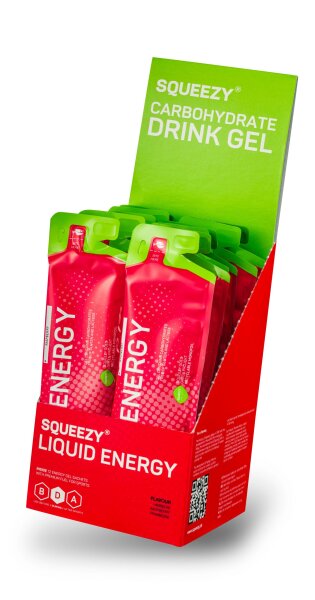 Squeezy Liquid Energy Gel 12er Box Lemon + Koffein