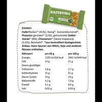 Hafervoll Organic Flapjack Riegel 18er Box Chia & Pistachio