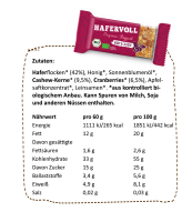 Hafervoll Organic Flapjack Riegel 18er Box Berry & Cashew