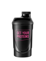 ESN Shaker 600ml Schwarz(weiß)+Get your Proteins (pink)