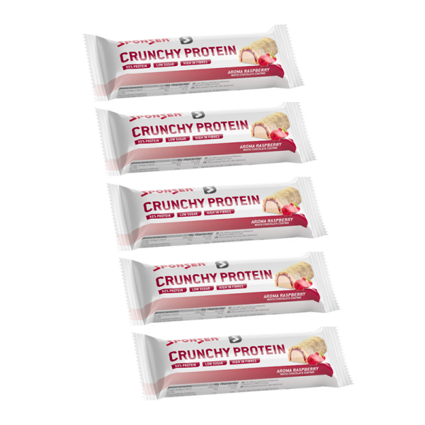 Sponser Crunchy Protein Bar Eiweißriegel 5er Pack Strawberry (Erdbeere)