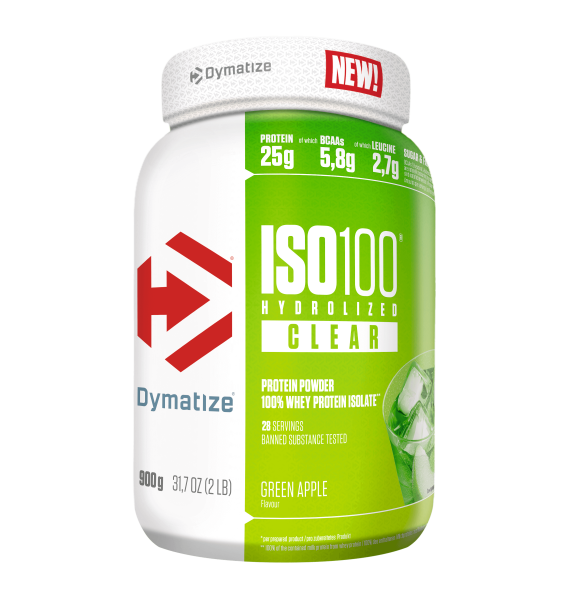 Dymatize Iso100 Hydrolyzed - Clear 900g Dose Green Apple