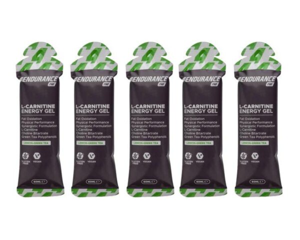 4Endurance Pro Energy Gel mit L-Carnitin 5er Pack Zitrone-Grüntee