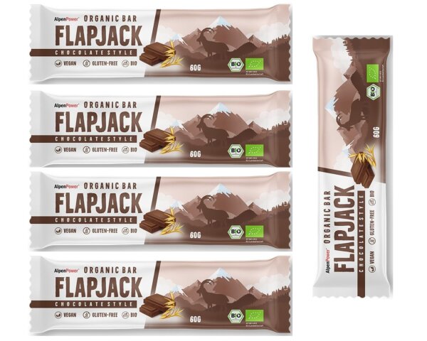 AlpenPower Bio Flapjack Riegel Chocolate Style 60 g 5er Pack